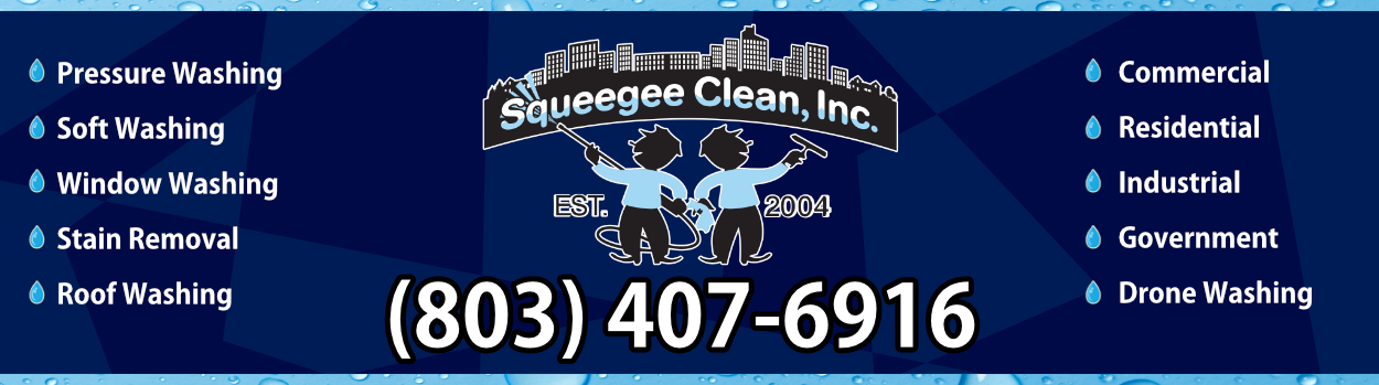 Squeegee Clean Inc in South Carolina cleans many different things including both residential and commercial properties.